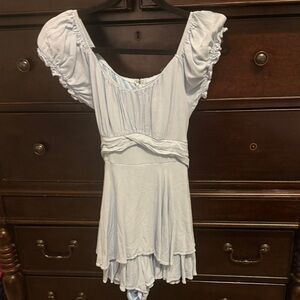 Altar'd State Light Blue Ruffle Romper